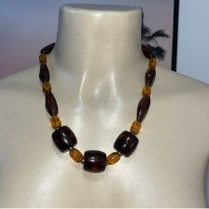 Chico’s Brown Large Resin Stone Necklace